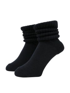 画像5: WHIMSY SOCKS LOOSE GUAGE RIB SOCKS BLACK (5)