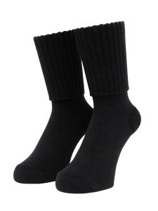 画像4: WHIMSY SOCKS LOOSE GUAGE RIB SOCKS BLACK (4)