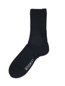 画像1: WHIMSY SOCKS LOOSE GUAGE RIB SOCKS BLACK (1)