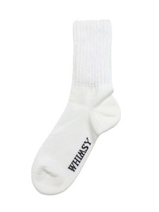 画像1: WHIMSY SOCKS LOOSE GUAGE RIB SOCKS WHITE (1)