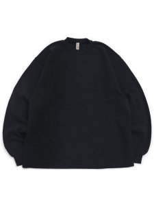画像1: LOS ANGELES APPAREL L/S HEAVY THERMAL CREW NECK OVERSIZED-BLACK (1)