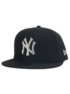 画像1: 【送料無料】NEW ERA 59FIFTY PEARL BADGE YANKEES BLACK (1)