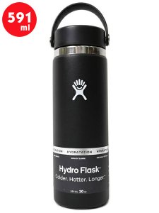 画像1: Hydro Flask HYDRATION 20 OZ WIDE MOUTH-BLACK (1)