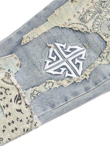 画像6: 【送料無料】GUAPI VINTAGE PAISLEY DISTRESSED DENIM (6)