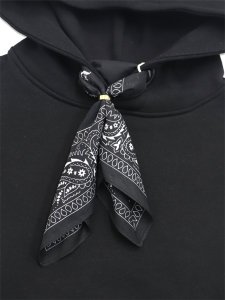 画像3: 【送料無料】BELLE EPOQUE MANDA COLLECTION BANDANA HOODIE BLACK (3)