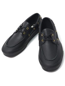 画像5: 【送料無料】VANS 2-EYELET BOAT SHOE LEATHER BLACK (5)