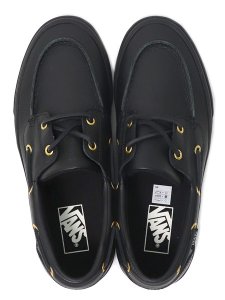 画像6: 【送料無料】VANS 2-EYELET BOAT SHOE LEATHER BLACK (6)