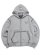 画像1: 【送料無料】TRUE RELIGION SUPER QT BOXY ZIP HOODIE HEATHER GREY/JET BLACK (1)