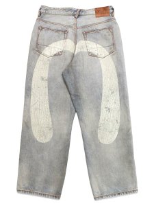 画像1: 【送料無料】EVISU BLEACHED DISTRESSED 5P JEANS LIGHT TONE INDIGO (1)