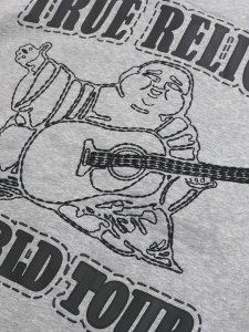 画像7: 【送料無料】TRUE RELIGION SUPER QT BOXY ZIP HOODIE HEATHER GREY/JET BLACK (7)