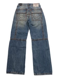 画像1: 【送料無料】TRUE RELIGION VINNY MOTO SUPER T ULTRA BAGGY DOWNTOWN PULSE MEDIUM WASH (1)