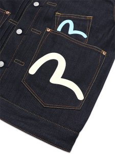 画像4: 【送料無料】EVISU HT,MULTI POCKET DENIM JACKET RAW INDIGO (4)