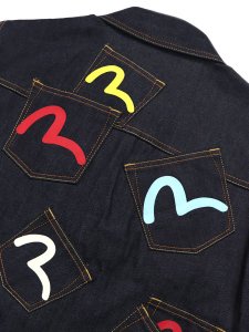 画像5: 【送料無料】EVISU HT,MULTI POCKET DENIM JACKET RAW INDIGO (5)
