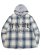 画像1: 【送料無料】TRUE RELIGION HOODED FLANNEL SHIRT WINTER WHITE/BLUE (1)