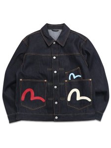 画像2: 【送料無料】EVISU HT,MULTI POCKET DENIM JACKET RAW INDIGO (2)