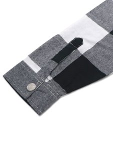 画像6: 【送料無料】TRUE RELIGION HOODED FLANNEL SHIRT BLACK/WHITE (6)