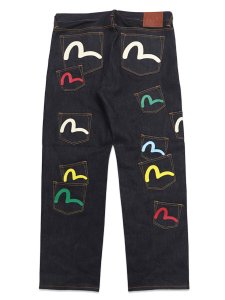 画像1: 【送料無料】EVISU HT,MULTI POCKET DENIM JEANS RAW INDIGO (1)
