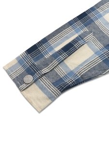 画像6: 【送料無料】TRUE RELIGION HOODED FLANNEL SHIRT WINTER WHITE/BLUE (6)