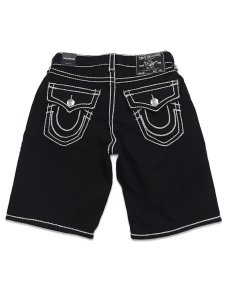 画像1: 【送料無料】TRUE RELIGION BOBBY ROPE STITCH FLAP SHORT BODY RINSE BLACK (1)
