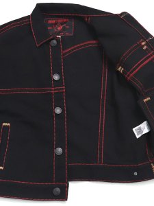 画像6: 【送料無料】TRUE RELIGION SUPER T BOXY DENIM JACKET BODY RINSE BLACK (6)