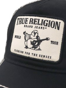 画像6: 【送料無料】TRUE RELIGION BIG T TRUCKER HAT BLACK/NATURAL (6)