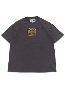 画像1: WEST COAST CHOPPERS GARMENT DYED CROSS LOGO TEE (1)