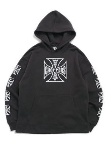 画像1: 【送料無料】WEST COAST CHOPPERS LONG BEACH CROSS LOGO PULLOVER HOODIE (1)
