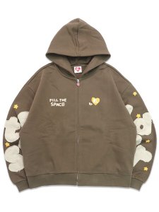 画像2: 【送料無料】RED LETTERS FILL THE SPACE APPLIQUE SCATTERED ZIP UP (2)