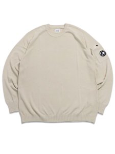 画像1: 【送料無料】C.P.COMPANY COTTON CREPE CREWNECK LENS SWEATER FROZEN DEW (1)
