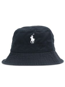 画像1: 【送料無料】POLO RALPH LAUREN LOFT LOGO BUCKET HAT POLO BLACK (1)