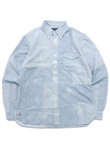 画像1: 【SALE】【送料無料】POLO RALPH LAUREN PATCHWORK PIECED CHAMBRAY LS SHIRT (1)