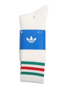 画像1: ADIDAS 3 STRIPES HIGH CREW SOCKS 3 PAIRS-OFF WHITE (1)