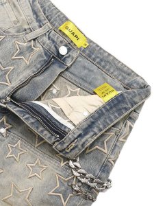 画像4: 【送料無料】GUAPI VINTAGE BLUE STARS DENIM SHORTS (4)