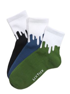 画像1: LIXTICK DRIP SOCKS 3PACK REV 9.5 LEAF GRN/LIGHT NAVY/BLACK (1)