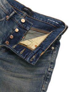 画像4: 【送料無料】PURPLE BRAND P001 SKINNY VINTAGE MECHANIC DIRTY MID INDIGO (4)