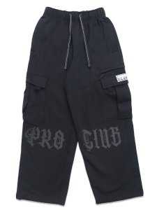 画像1: 【送料無料】PRO CLUB MISTER CARTOON CARGO SWEATPANT BLACK (1)