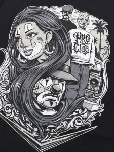 画像3: PRO CLUB MISTER CARTOON CHAINED TEE BLACK (3)