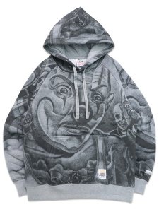 画像1: 【送料無料】PRO CLUB MISTER CARTOON TATTOO PULLOVER HOODIE HEATHER GREY (1)