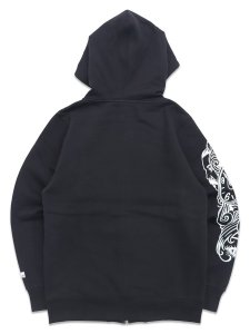 画像2: 【送料無料】PRO CLUB MISTER CARTOON CLOCKWORK BLACK ZIPUP HOODIE BLACK (2)