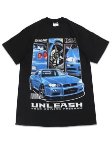 画像1: STREET WEAR SUPPLY GTR R34 SKYLINE UNLEASH TEE (1)