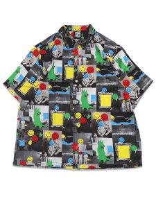 画像1: 【送料無料】MARKET SMILEY COLLAGE SS WOVEN SHIRT MULTI (1)