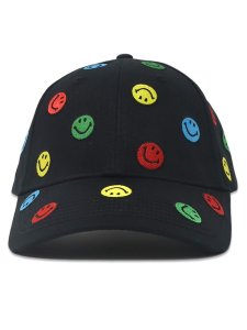 画像2: MARKET SMILEY ALLOVER DAD HAT BLACK (2)