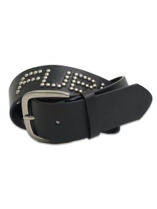 画像1: FUBU STUDS GENUINE LEATHER BELT BLACK (1)