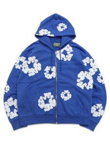 画像1: 【送料無料】DENIM TEARS COTTON WREATH ZIP HOODIE BLUE (1)