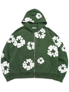 画像1: 【送料無料】DENIM TEARS COTTON WREATH ZIP HOODIE GREEN (1)