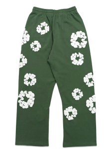 画像2: 【送料無料】DENIM TEARS COTTON WREATH OPEN HEM SWEATPANTS GREEN (2)