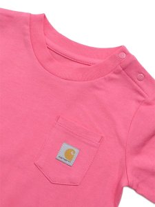 画像3: 【KIDS】CARHARTT KIDS INF LS POCKET BODYSUIT-MED PINK (3)