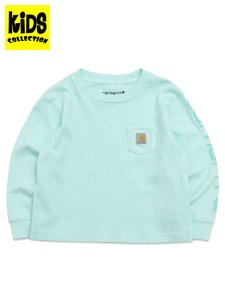 画像1: 【KIDS】CARHARTT KIDS TD LS GARMENT DYE POCKET TEE-MINT GREEN (1)
