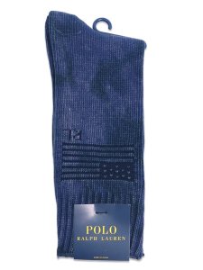 画像1: POLO RALPH LAUREN NUI SHIBORI INDIGO DYED SOCKS (1)
