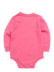 画像2: 【KIDS】CARHARTT KIDS INF LS POCKET BODYSUIT-MED PINK (2)